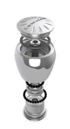 Lewmar Power Grip Knob Stainless Steel with Rim Clamp