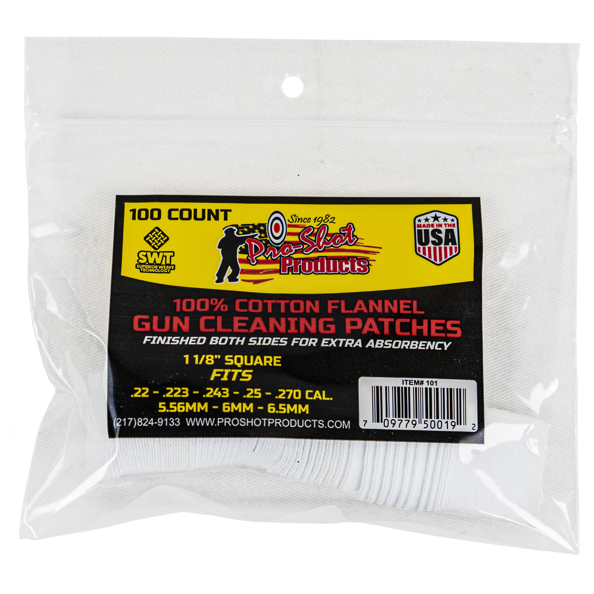 PRO-SHOT PATCH .22-.270CAL 100CT