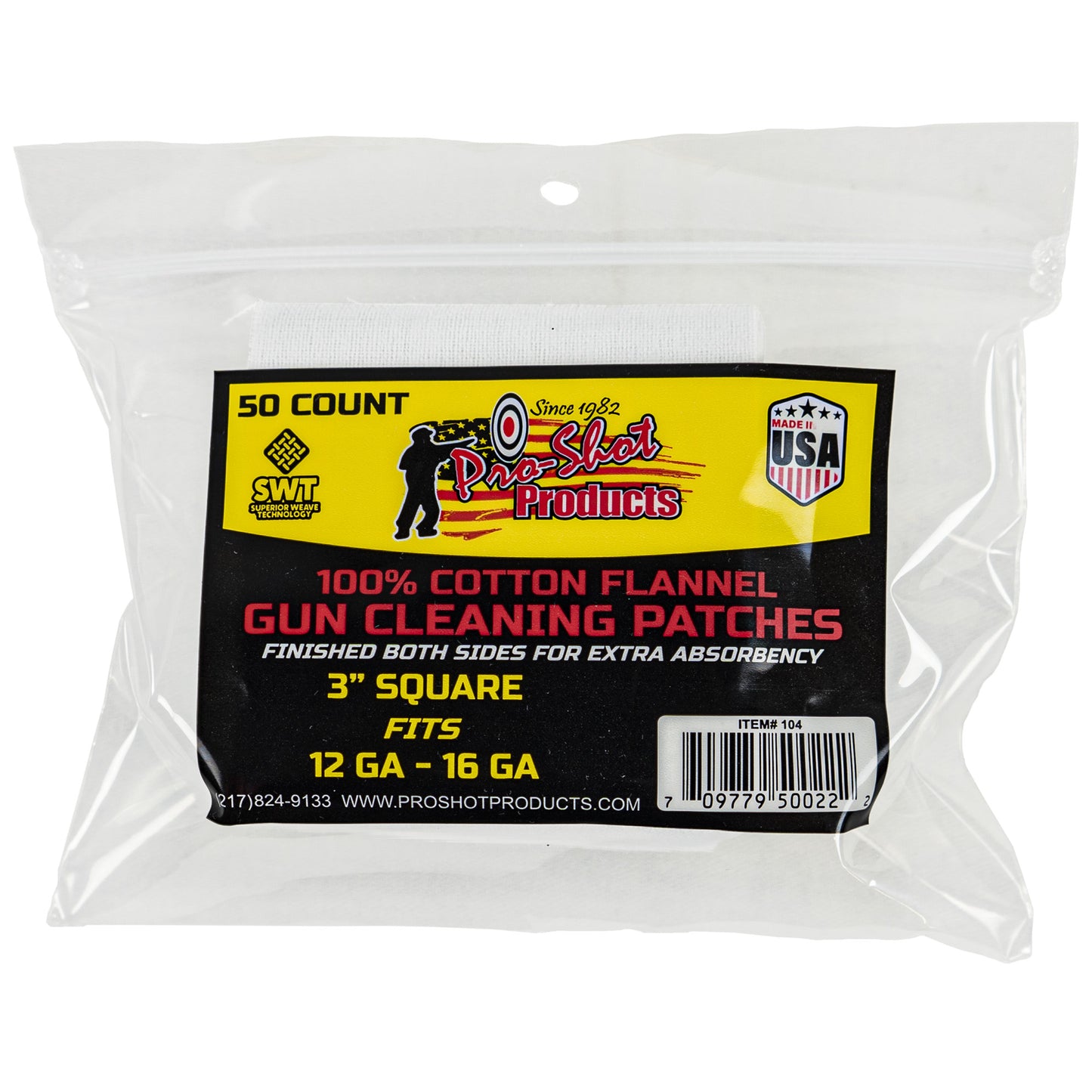 PRO-SHOT PATCH 12-16GA 50CT