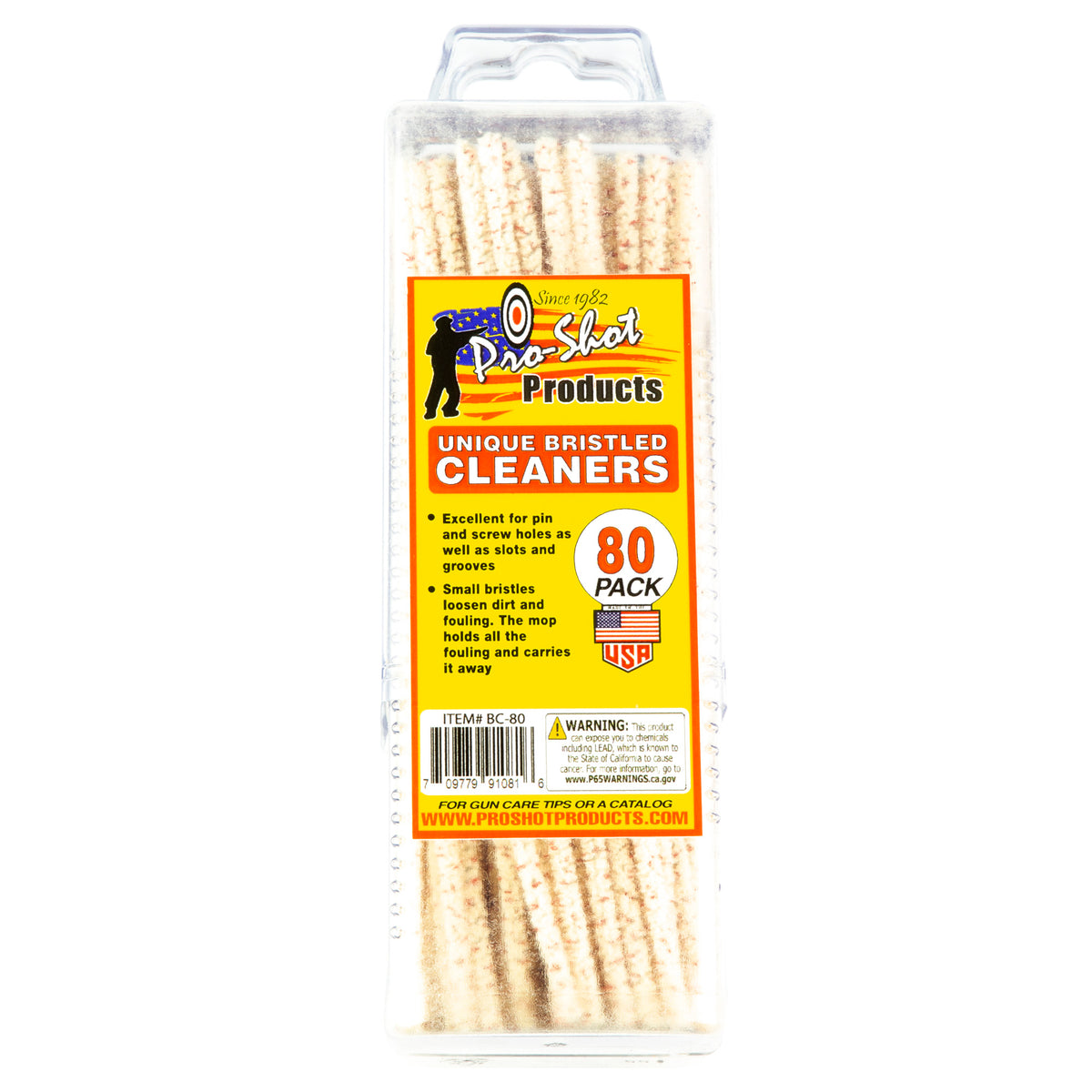 PRO-SHOT BRISTLED CLEANERS 80PK