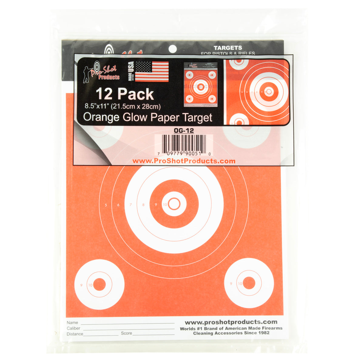PROSHOT 6" BULLSEYE DAY GLOW ORANGE