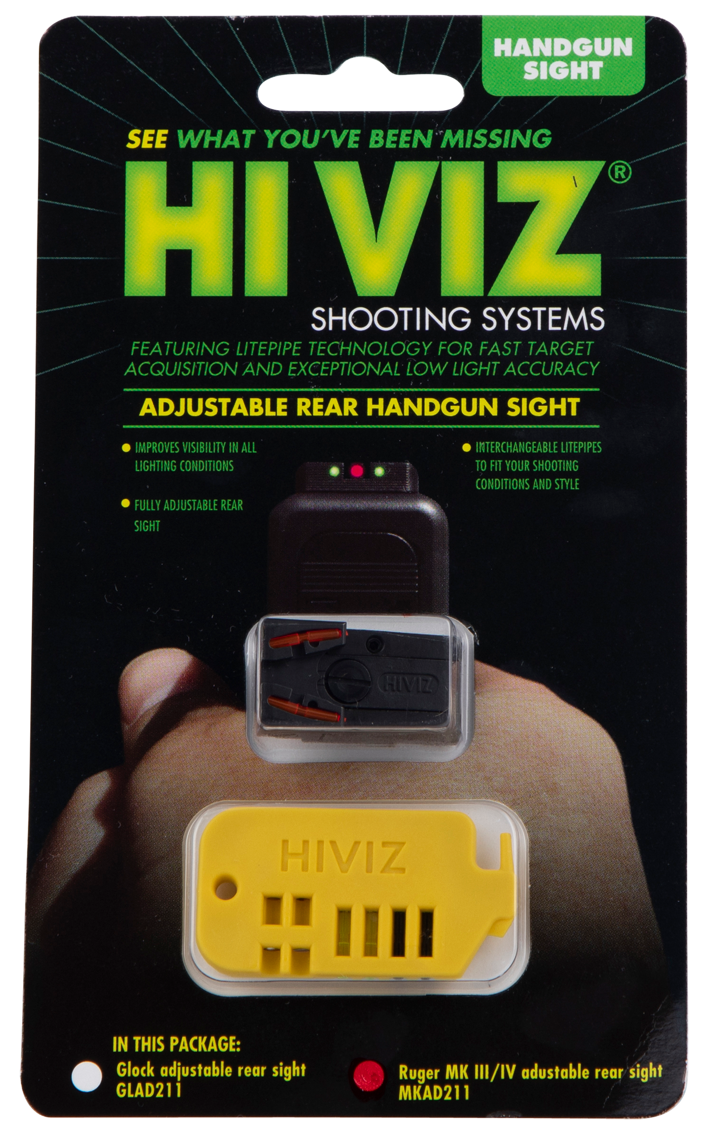Hiviz Adjustable, Hiviz Mkad211  Rear Sgt Rug Mk 1,2,3,iv 22/45 Rgb