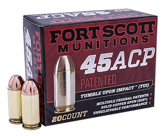 Fort Scott Munitions Tumble Upon Impact (tui), Fsm 450-180-scv      45acp  180gr Tui        20/25