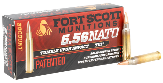 Fort Scott Munitions Tumble Upon Impact (tui), Fsm 556-055-scv      556nato 55gr Scs Tui    20/25