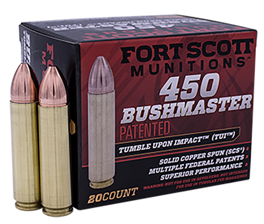 Fort Scott Munitions Tumble Upon Impact (tui), Fsm 450bm-250-scv    450bm  250gr Scs Tui    20/10