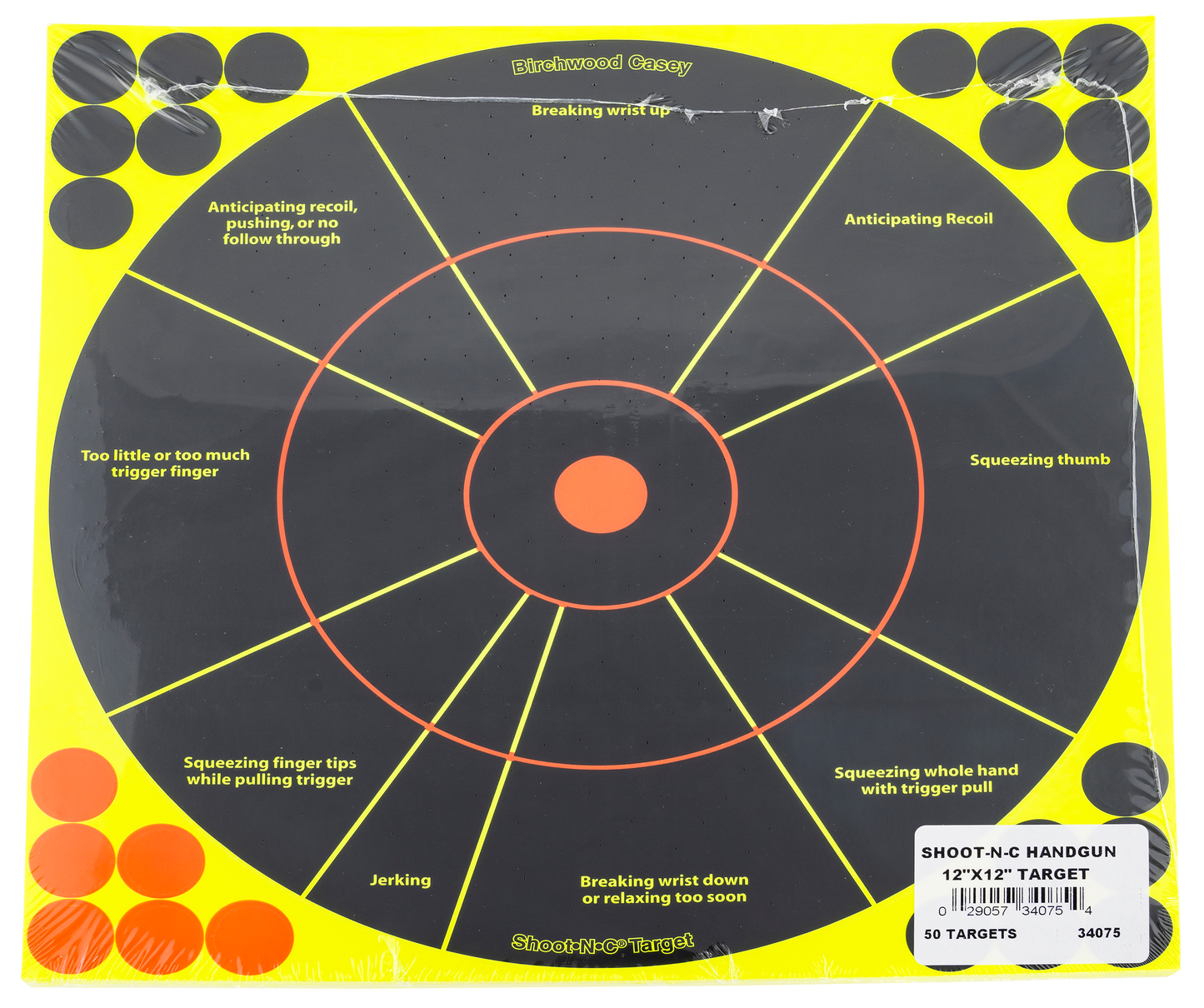 Birchwood Casey Shoot-n-c, Bir 34075 Shoot-n-c 12" Handgun Trainer       50pk