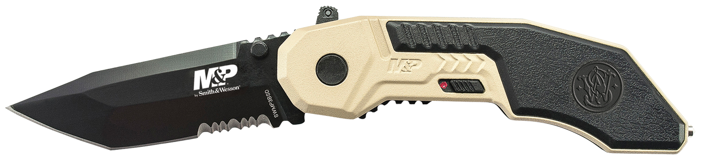 Sw Knives M&p, M&p Swmp3bsdcp Tanto Serrated Tan/black