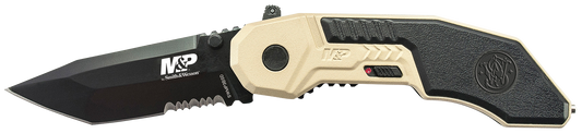Sw Knives M&p, M&p Swmp3bsdcp Tanto Serrated Tan/black