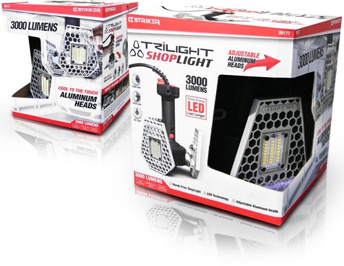 Striker Trilight Shop Light - 3000 Lumens W/adjustable Heads