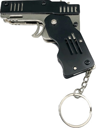 Rw Minis Rubber Band Gun Black - Key Chain Loop 7-shot Semiauto