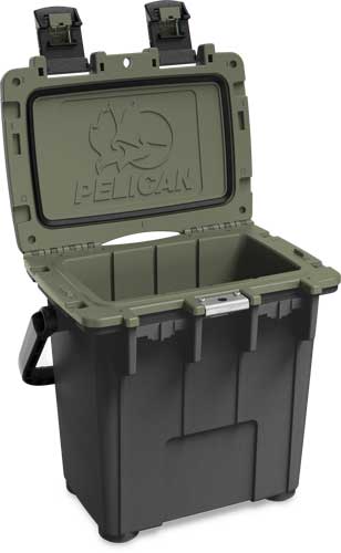 Pelican Coolers Im 20 Quart - Gunmetal/od Grn Leg Cut Out