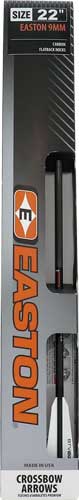 Easton Xbow Bolt 9mm Carbon - 22" W/3" Vanes Flat Back 6-pk