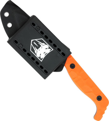 Cobratec Kingpin 4" Fixed Bld - Orange D2 Steel W/kydex Sheath