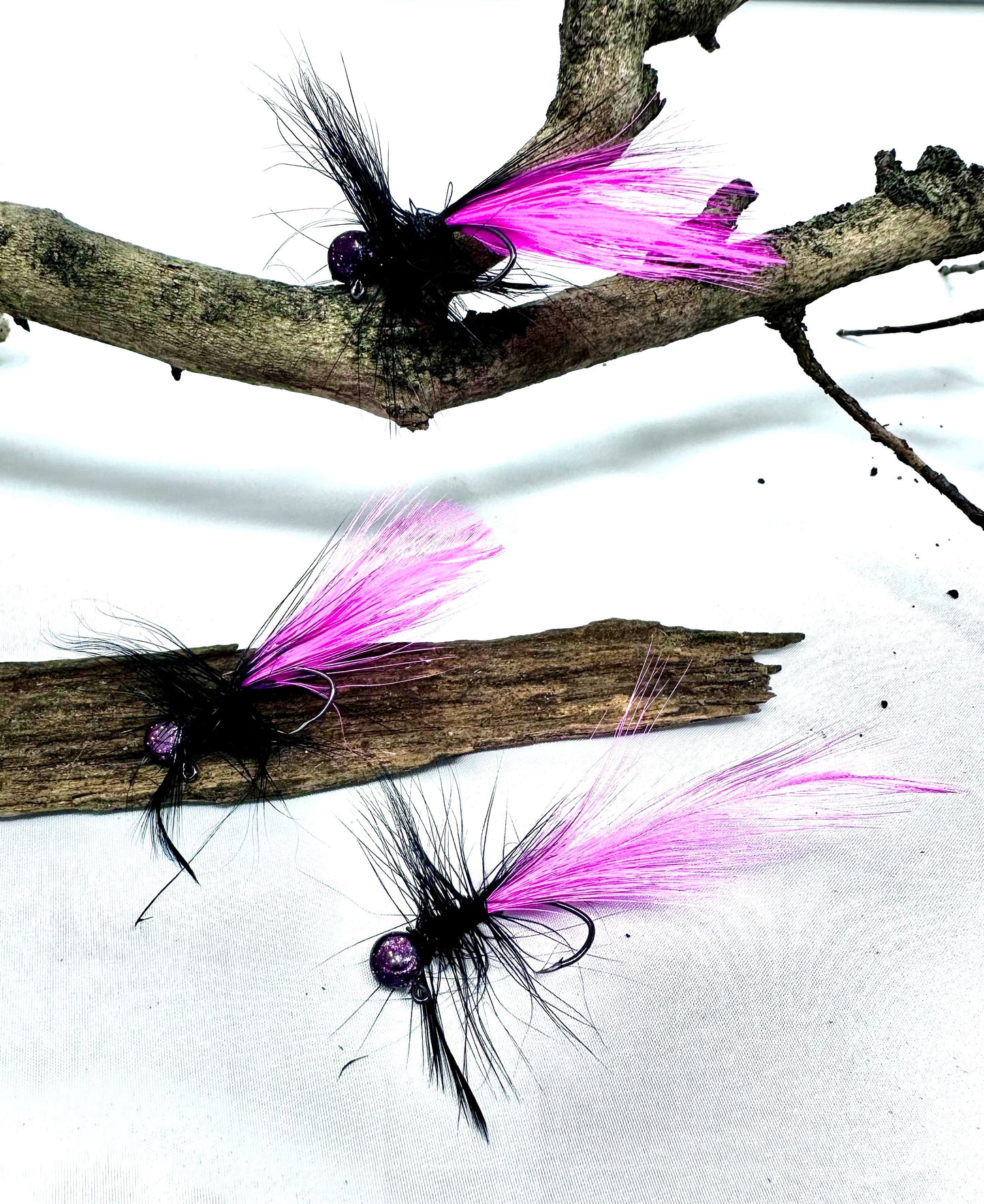 Crappie Jigs Critter Black and Pink hand tied Sid Louis