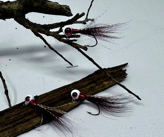 crappie hand tied jigs -Mayfly mimmicking 3 pack custom hand tied crappie jigs by Sid Louis Jr