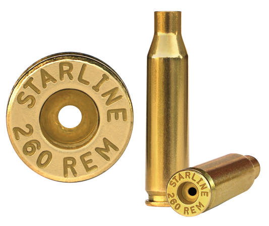 Starline Brass Unprimed Cases, Star 260remeup-50        Unp Brass 260 Remington
