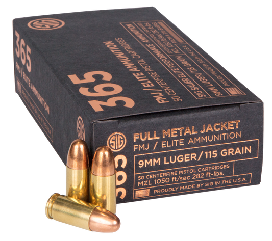 Sig Sauer Elite Ball, Sig E9mmb1-365-50 9mm     115 Fmj Elite      50/20