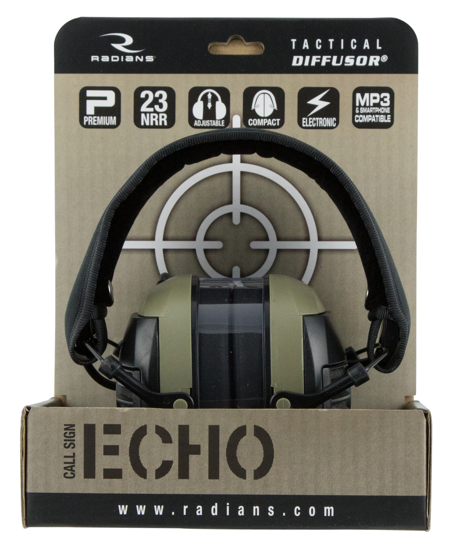 Radians Tactical Diffusor, Rad Cse10bx    Diffusor Elec Muff Nrr23