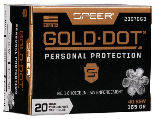 Speer Ammo Gold Dot, Speer 23970gd Gold Dot 40s    165 Hp         20/10