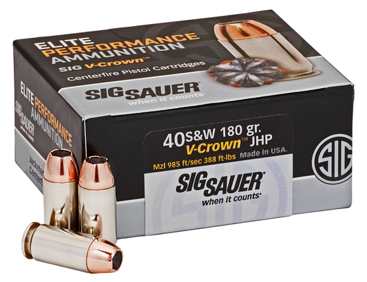 Sig Sauer Elite V-crown, Sig E40sw2-50     40s     180 Jhp Vcrwn      50/10