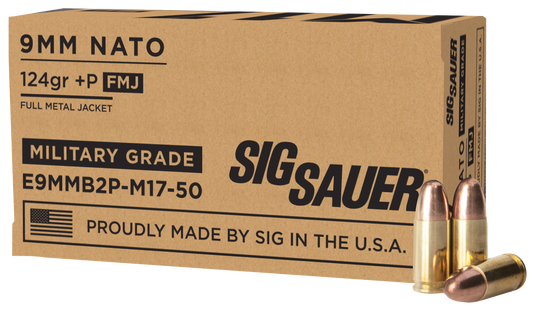 Sig Sauer Military Grade, Sig E9mmb2pm17-50 9mm+p  124 Fmj Elite       50/20