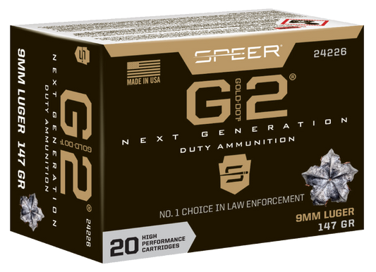 Speer Ammo Gold Dot, Speer 24226   Gold Dotg2 9mm  147 Gd2        20/10