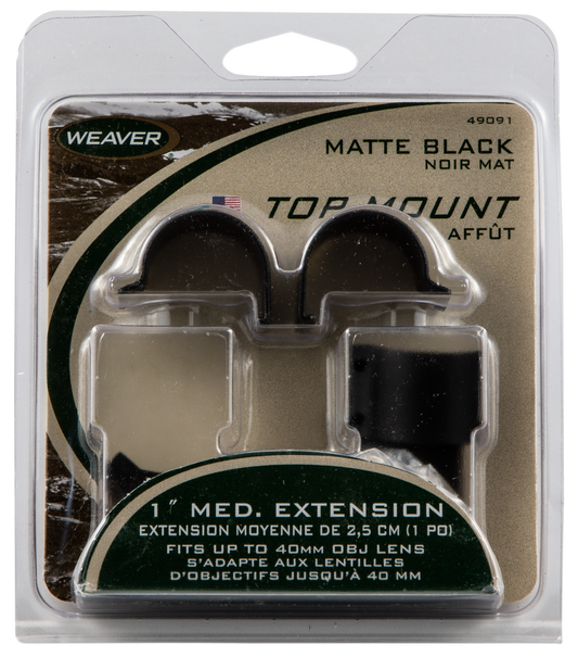 Weaver Mounts Top Mount, Weav 49091 1in Rings Ext Detachable Mt Med