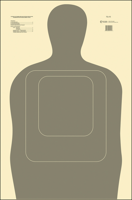 Action Target Inc Qualification, Action Tq15gray100    Tq-15 Gray Targets    100 Bx