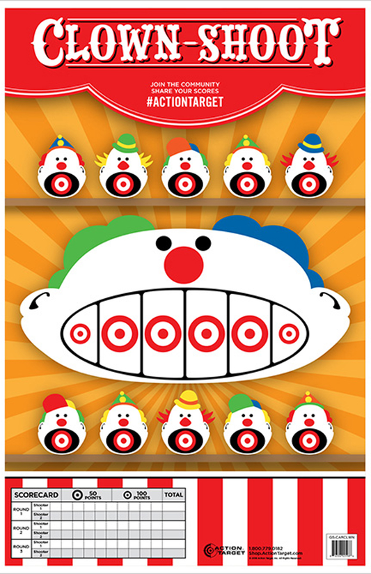 Action Target Inc Entertainment, Action Gscarclwn100     Clown Shoot         100 Bx