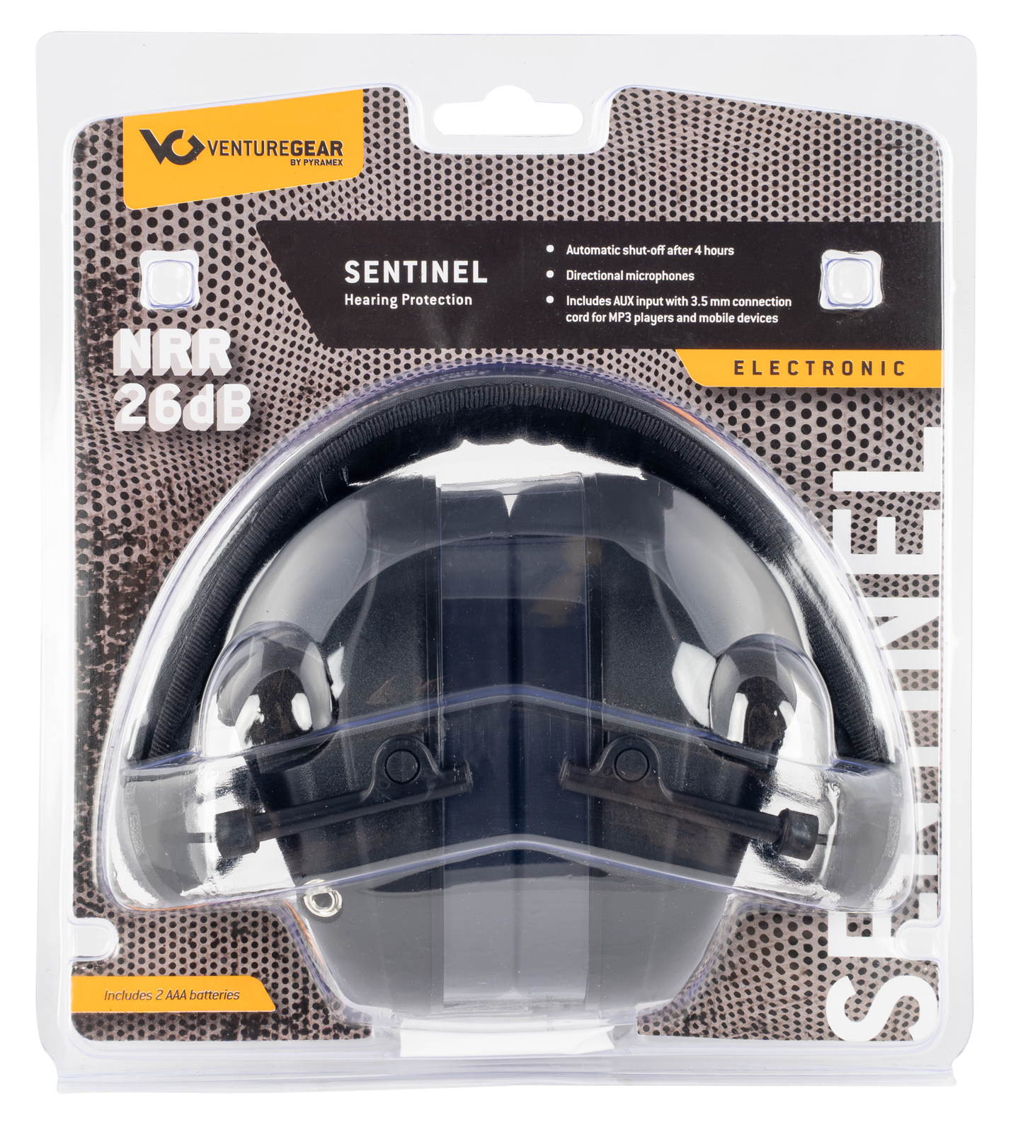 Pyramex Venture Gear, Pyra Vgpme20     Sentinel Elec Muff Nrr26 Black