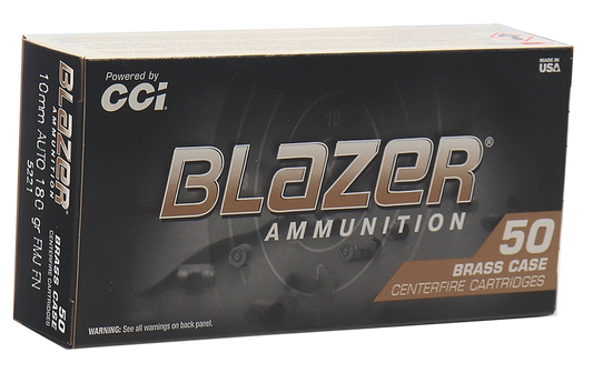 Cci Blazer, Cci 5221    Blazer Brass 10mm 180 Fmj Fn     50/20