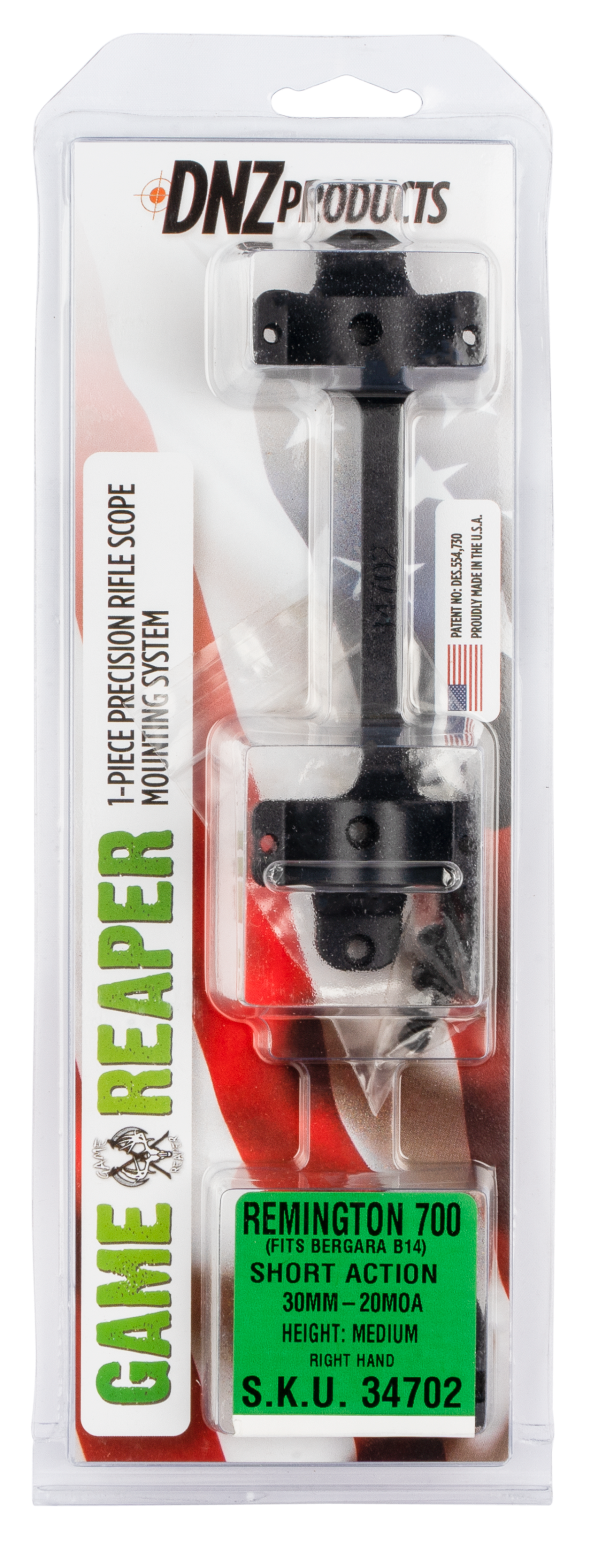 Dnz Game Reaper, Dnz 34702   Rem 700 20moa    Sa Low Mt        30mm