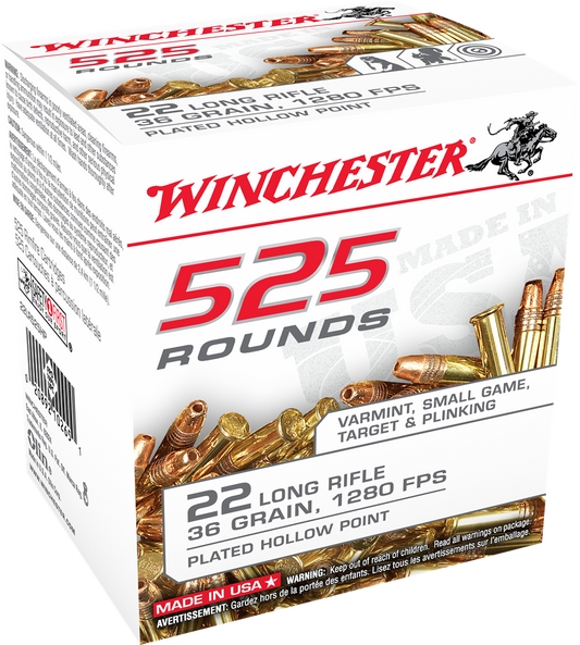 Winchester Ammo Usa, Win 22lr525hp   22lr 36 Cphp  Can           525/10