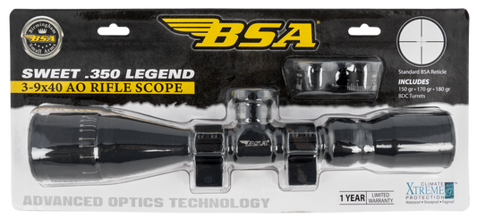 Bsa Sweet, Bsa 350-39x40aowrtb   Sweet 350   3-9x40ao W/rng