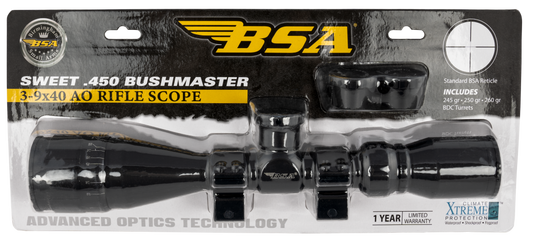 Bsa Sweet, Bsa 450-39x40aowrtb   Sweet 450   3-9x40ao W/rng