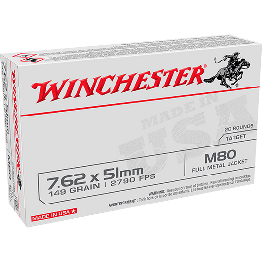 Winchester Ammo Usa, Win Wm80       7.62x51   149 Fmj Lc          20/25