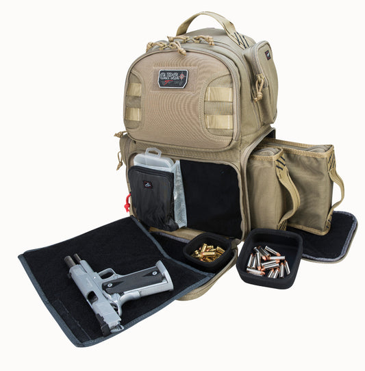 G*outdoors Tactical Range, Gpst1610bptge Tr Backpack Holds 2 Handguns - -tan