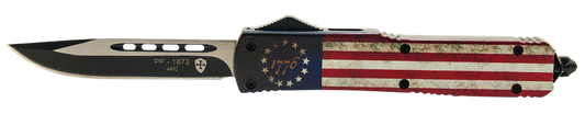 Templar Knife 1776, Temp Mbrf331 Slim  Betsy Ross Flag Drop Point Blk