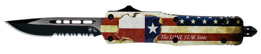 Templar Knife Texan, Temp Ltx-631  Large Texan Drop Point Serrated 440c