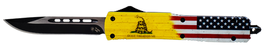 Templar Knife Don't Tread On Me, Temp Mdtom331 Slim Don't Tread On Me Drop Pt Blk
