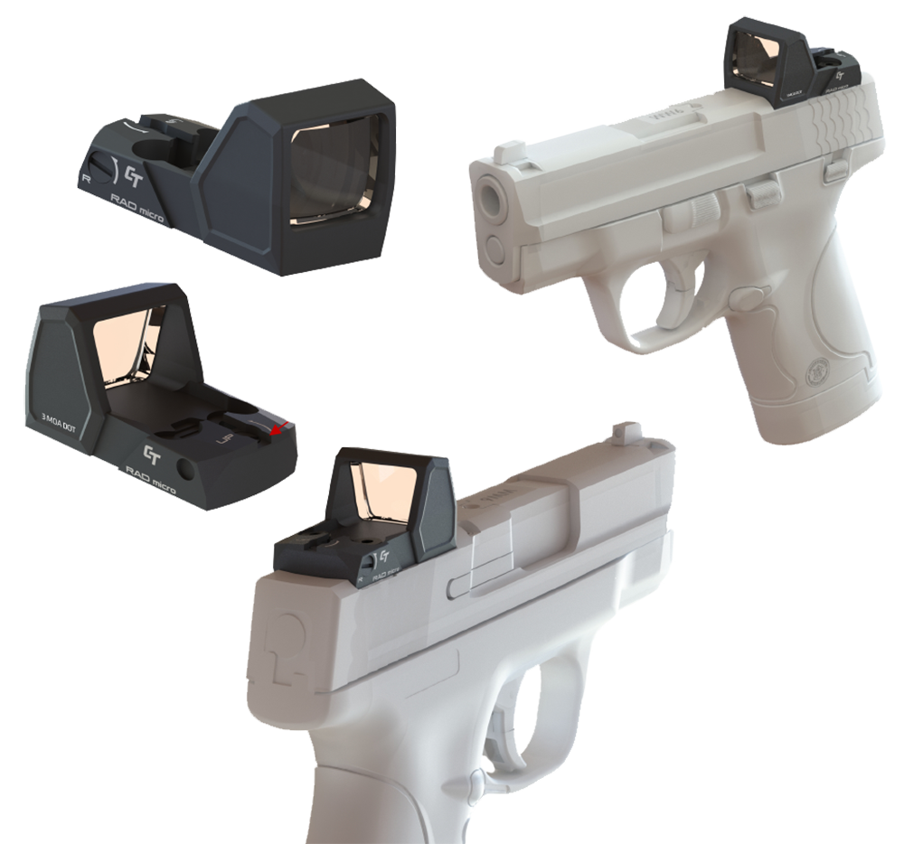 Crimson Trace Rad Micro, Crim 01-01800   Rad Micro Comp Open Reflex Sgt Red