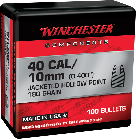 Winchester Ammo Centerfire Handgun, Win Wb40hp180x Bul 40    180 Jhp Retail  100/10