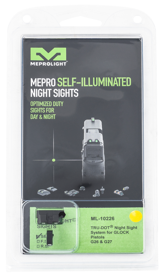 Mepro Usa Llc Mepro Tru-dot Fixed Sights, Mepro 102263201  Trudot Glk 26/27         Grn/ylw