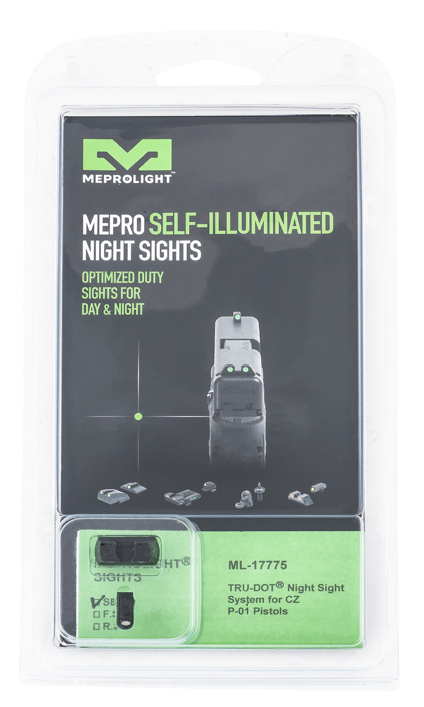 Mepro Usa Llc Mepro Tru-dot Fixed Sights, Mepro 177753101   Trudot Cz P01            Grn/grn