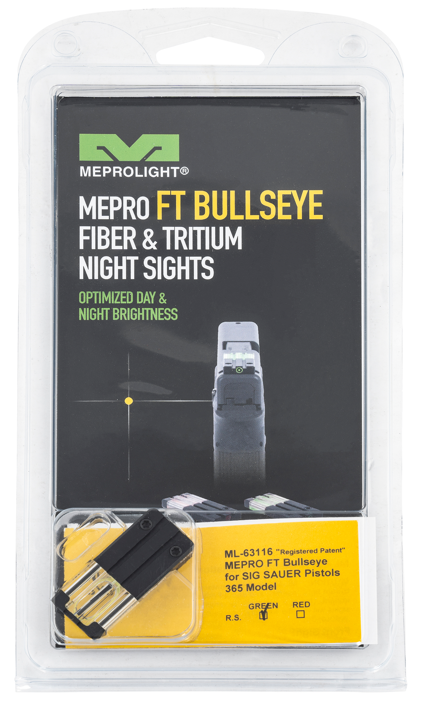 Mepro Usa Llc Mepro Ft Bullseye, Mepro 631163108  Ft Bullseye p365 Rear Gr(not Sas)