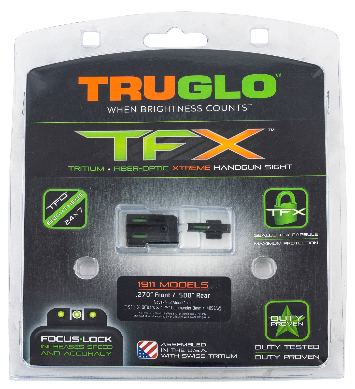 Truglo Tfx, Tru Tg-tg13nv4a  Tfx 1911 270 500 Set