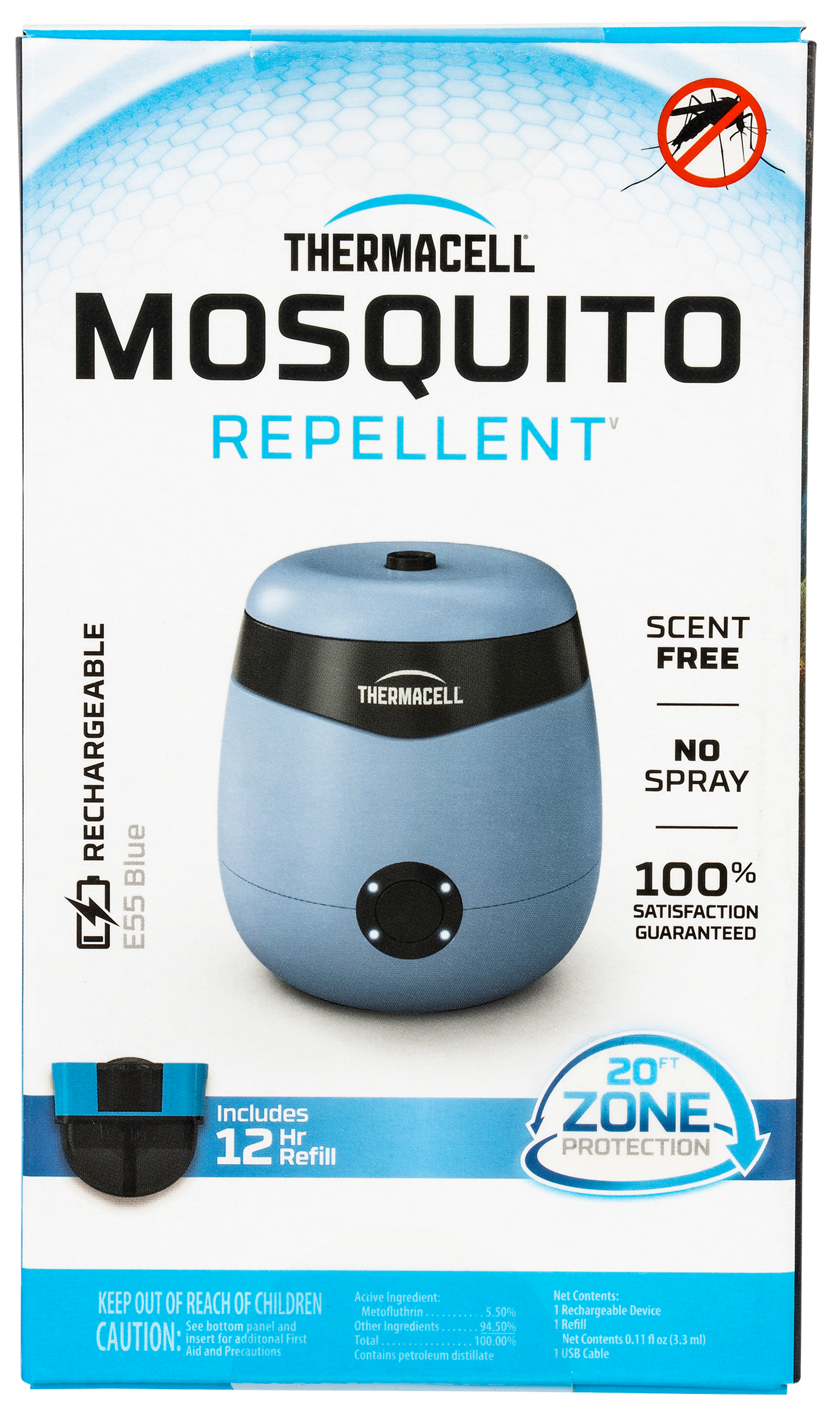 Thermacell E-series, Ther E55b   Rechargeable Mosquito Repeller Blue