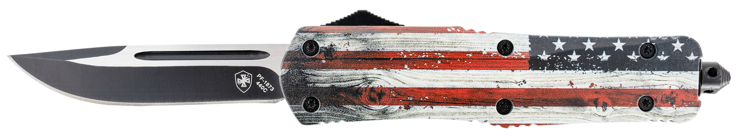 Templar Knife Wood Us Flag, Temp L-wus-33-1 Large Wood Us Flag Drop Black