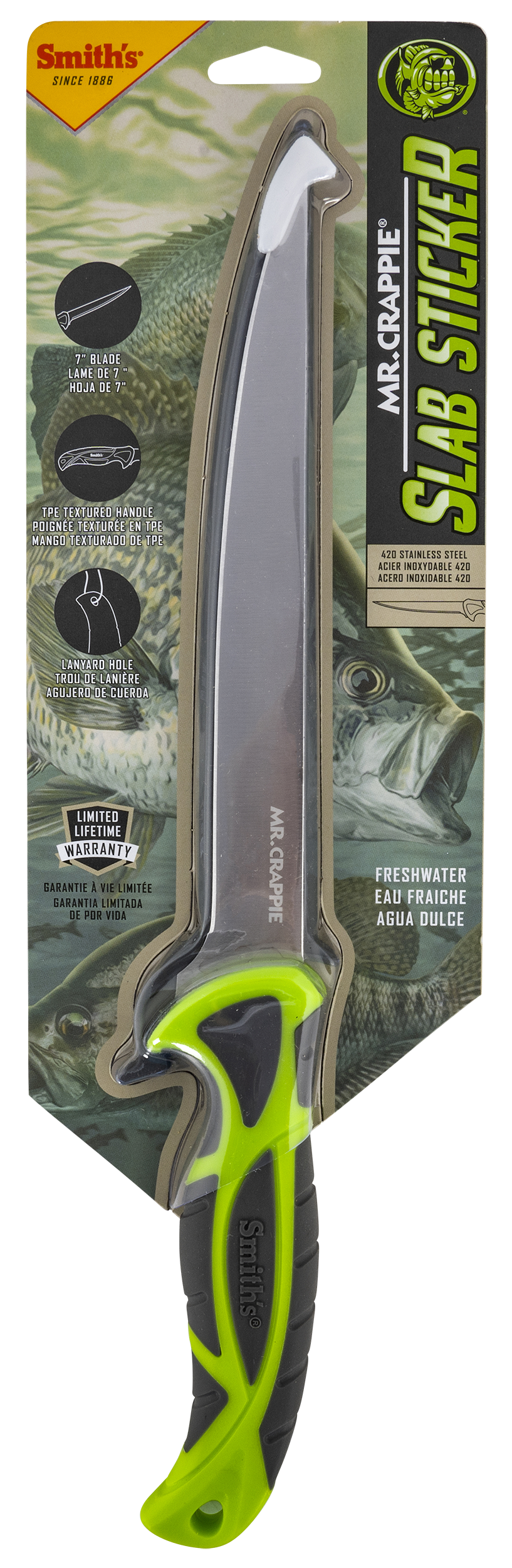 Smiths Products Mr. Crappie, Smiths 51209 Mr Crappie 7 Slab Stickr Fillet Knife