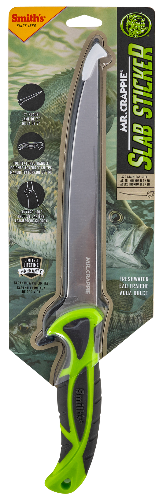 Smiths Products Mr. Crappie, Smiths 51209 Mr Crappie 7 Slab Stickr Fillet Knife